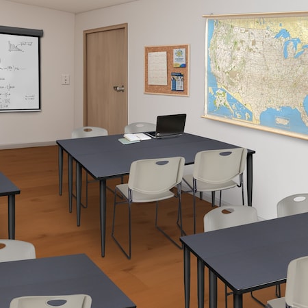 Regency Kahlo Training Tables, 48 W, 24 L, 29 H, Wood, Metal Top, Grey MTPL4824GYBK